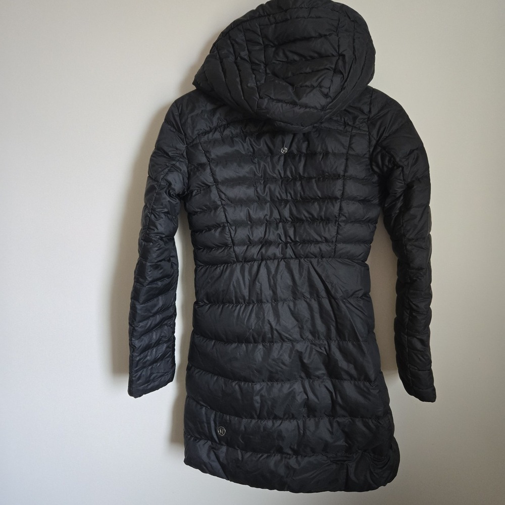 Lululemon BRAVE THE COLD Down Jacket Parka Puffer Hooded Black Womens Coat Sz  2 - Picture 10 of 12